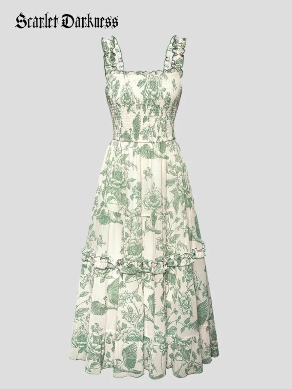 New Scarlet Darkness Spring Love Story Sundress with Pockets - Picture 4 of 16